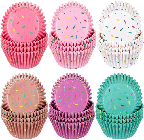 600 Pieces Cupcake Liners Colorful Paper Baking Cups Cupcake Wrappers Wraps Muffin Case Trays for Christmas Candyland Donut Party Decorations(Delicate Color)