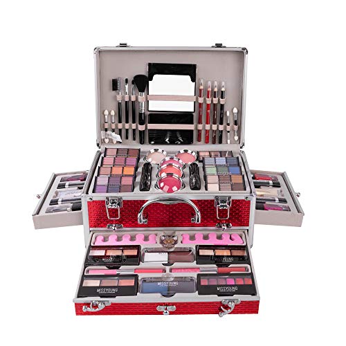 All-in-one Holiday Make up Gift Set | Makeup Kit for Women Full Kit Essential Starter Bundle Include Eyeshadow Palette Lipstick Blush Foundation Concealer Face Powder Mascara Lipgloss Brush