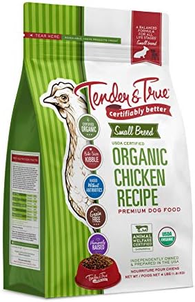 Tender & True Pet Nutrition Small Breed Organic Chicken Recipe Dog Food, 4 lb (46003)