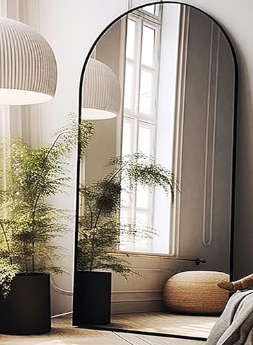 Full Length Mirror, Arched Floor Mirror, 41" x 81" Oversized Full Length Mirror, Freestanding, Full Body Mirror, Arch Mirror Full Length, Wall Mounted Mirror for Bedroom, Black