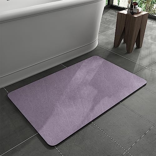 MontVoo -Bath Mat Rug-Rubber Backing Non Slip Quick Dry Absorbent Thin Bathroom Rugs Fit Under Door-Faux Suede Surface Bathroom Floor Mats-Shower Rug for in Front of Bathtub Shower Lavender 16"x24"