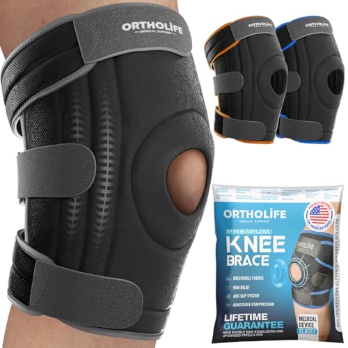 Knee Brace for Women and Men – Compression Knee Sleeve for Meniscus Tear, ACL, Arthritis Pain Relief, Knee Pain Support with Patella Pad for Fast Recovery & Optimal Support (Gray, Large)