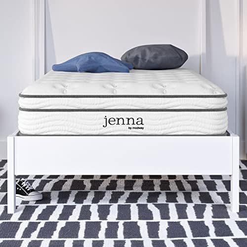 Modway Jenna 8†Innerspring and Memory Foam Narrow Twin Mattress With Individually Encased Coils White
