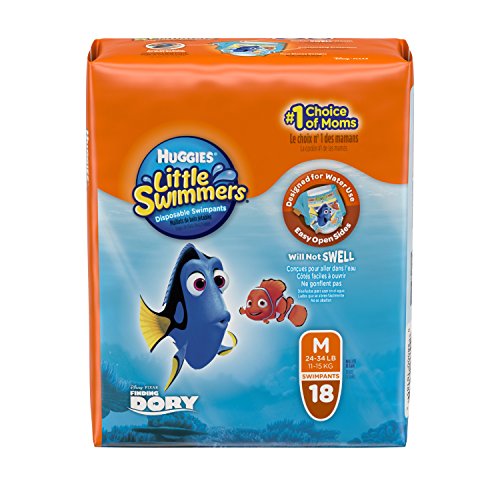 6 Huggies Little Swimmers Disposable Swimpants, Swim Diaper, Size Medium, 18 Ct