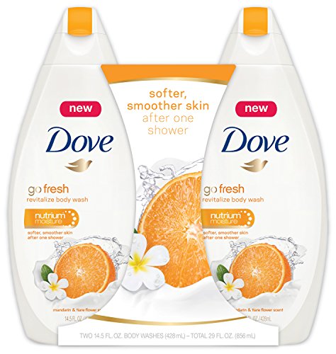 Dove go fresh Revitalize Body Wash, Mandarin & Tiare Flower Scent 14.5 oz, Twin Pack