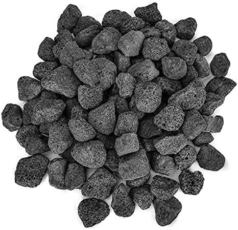 Stanbroil 10 Pounds Black Lava Rock Granules, Decorative Landscaping for Fire Bowls, Fire Pits, Gas Log Sets, Indoor or Outdoor Fireplaces(1 1/5" - 2")