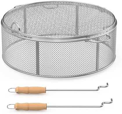 Fire Pit Spark Screen for Tiki Brand Reunion Fire Pit Accessories, Spark Protector Screen with Handle for 22" Outdoor Smokeless Fire Pit Cuisinart, Round Stainless Steel Fire Pit Mesh Screen