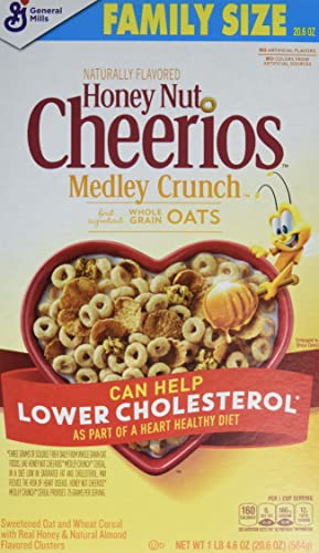Honey Nut Cheerios Medley Crunch, Breakfast Cereal with Oats, 20.6 oz (Pack of 5)