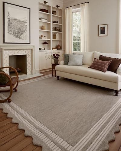 Loloi Chris Loves Julia Scottie Collection SCO-01 Fog/Ivory 7'-9" x 9'-9", .87" Pile Height, Area Rug
