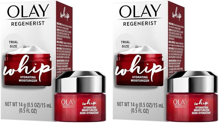 Olay Regenerist Whip Hydrating Moisturizer Trial Size 0.5 Oz (Pack of 2)