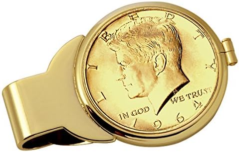 American Coin Treasures Gold-Layered JFK 1964 First Year of Issue Half Dollar Goldtone Coin Money Clip