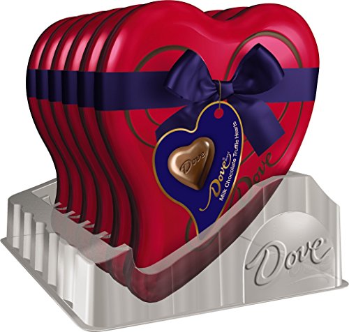 DOVE Chocolate Valentine's Milk Chocolate Truffles Heart Tin 3.04-Ounce Tin 12-Count Box