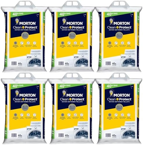 (6 Pack) Clean and Protect Water Softener Salt Pellets, 40lb bags - Reduces Hard Water Build-Up