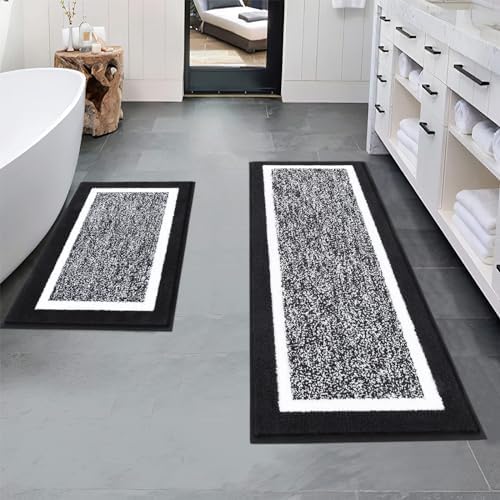 Pauwer Bathroom Sets 2 Piece, Non Slip Bath Mats, Absorbent Shower Rugs for Tub and Shower Floor