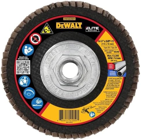 DEWALT DWA8280H 40G T29 XP Ceramic Flap Disc, 4-1/2" x 5/8"