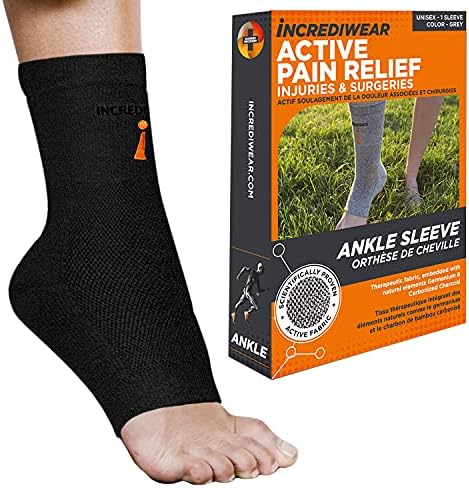Incrediwear Ankle Sleeve – Ankle Brace for Joint Pain Relief, Sprained Ankle Support, Arthritis, Inflammation Relief, and Circulation, Ankle Support for Women and Men (Black, Large)