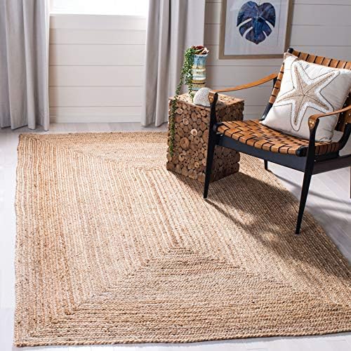 SAFAVIEH Area Rug 5x8 - Cape Cod Collection - Natural Brown, Handmade Braided Flat Weave Jute (CAP252A)
