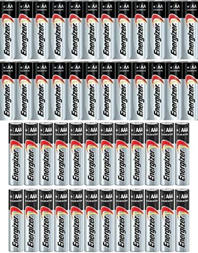 Combo 24x AA + 24x AAA Energizer Max Alkaline E91/E92 Batteries Made in USA Exp. 2023 or Later ((Bulk Packaging)