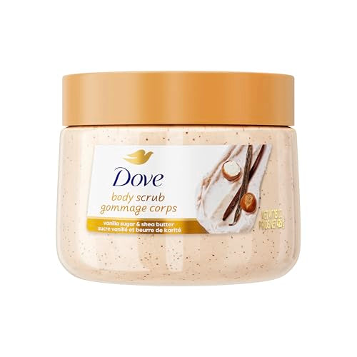 Dove Vanilla Body Scrub Exfoliates and Deeply Nourishes for Smooth, Radiant Skin 15oz