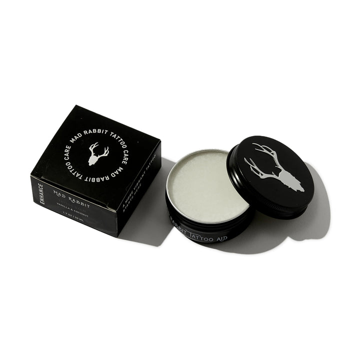 Mad Rabbit Tattoo Balm & Aftercare Cream- Color Enhancement that Revives Old Tattoos, Hydrates New Tattoos, Made With Clean Ingredients + Petroleum Free, Daily Tattoo Lotion Moisturizer & Brightener