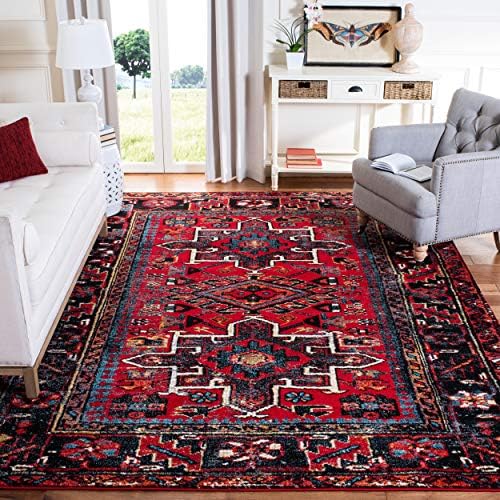 SAFAVIEH Vintage Hamadan Collection Area Rug - 8' x 10', Red & Multi, Oriental Traditional Persian Design, Non-Shedding & Easy Care, Ideal for High Traffic Areas in Living Room, Bedroom (VTH211A)