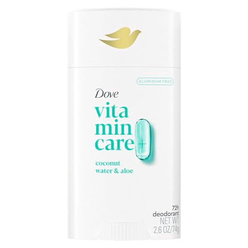 Dove VitaminCare+ Aluminum Free Deodorant Stick Coconut Water & Aloe for 72H Odor Protection Breathable Deodorant for Women 2.6 oz