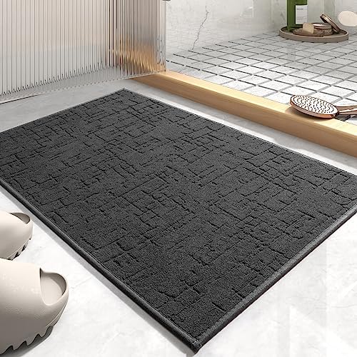 AMOAMI-Bath Mat-Super Absorbent Quick Dry Bathroom Floor Mats-Rubber Backing Washable Bath Mats for Bathroom Rugs Fit Under Door-Bath Rug for in Front of Sink,Bathtub,Shower Room