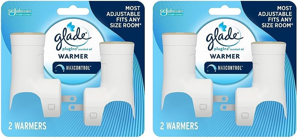 Glade PlugIns Air Freshener Warmer, Scented and Essential Oils for Home and Bathroom, Up to 50 Days on Low Setting, 2 Count (Pack of 2)