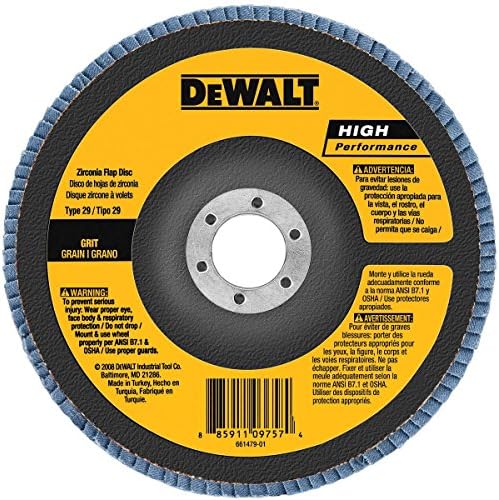 DEWALT DW8382 6-Inch X 7/8-Inch 80G Type 29 Hp Flap Disc