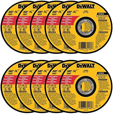 DEWALT DW8062 4-1/2" x .045 x 7/8" Metal Cut-Off Wheel (100pk)
