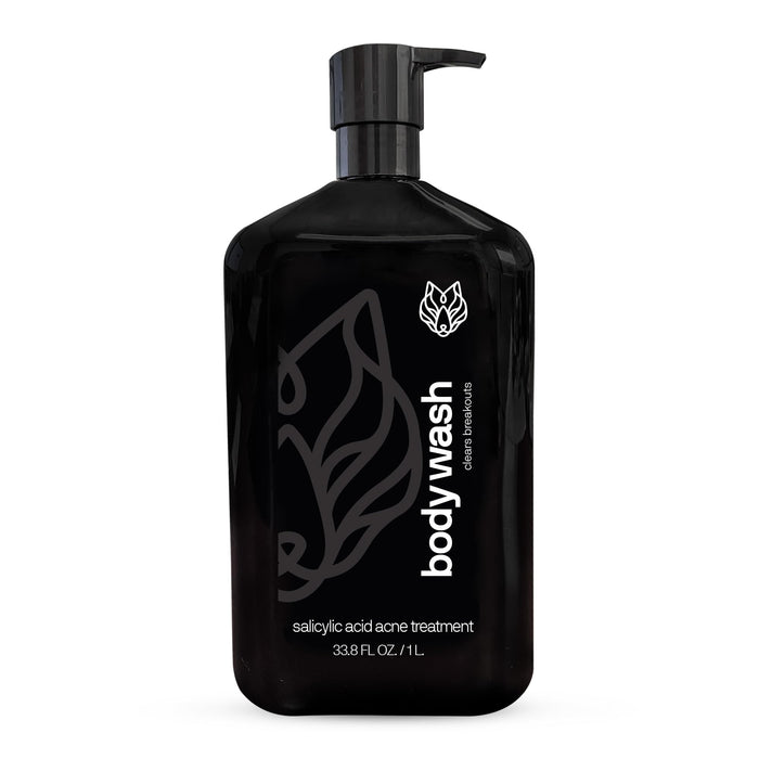 Black Wolf Charcoal Powder Body Wash for Men, 1 Liter - Charcoal Powder & Salicylic Acid Reduce Acne Breakouts & Cleanse Your Skin from Toxins & Impurities - Rich Lather for Full Coverage, Deep CleanGET 20% OFF STOREWIDE!