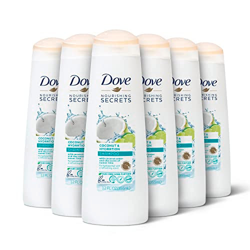 Dove Nourishing Secrets Hydrating Shampoo Coconut and Hydration 6 Count for Daily Use Dry Hair Shampoo With Refreshing Lime Scent 12 oz