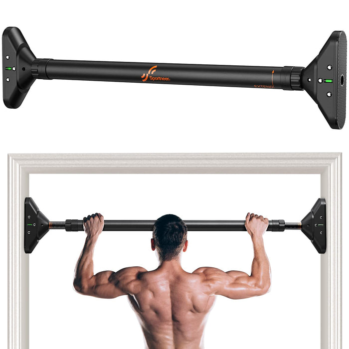 Sportneer Pull Up Bar: Strength Training Chin up Bar without Screws - Adjustable 29.5''-37'' Width Locking Mechanism Pull-up Bar for Doorway - Max Load 440lbs for Home Gym Upper Body Workout, Non-slipGET 20% OFF STOREWIDE!