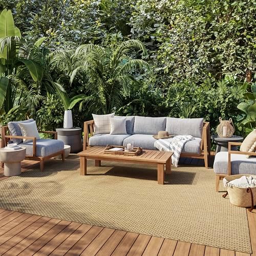 Nourison Home Courtyard Jute 8' x 10' Area Rug - Easy Clean, Non Shedding, Bed Room, Living Room, Dining Room, Kitchen (8' x 10')