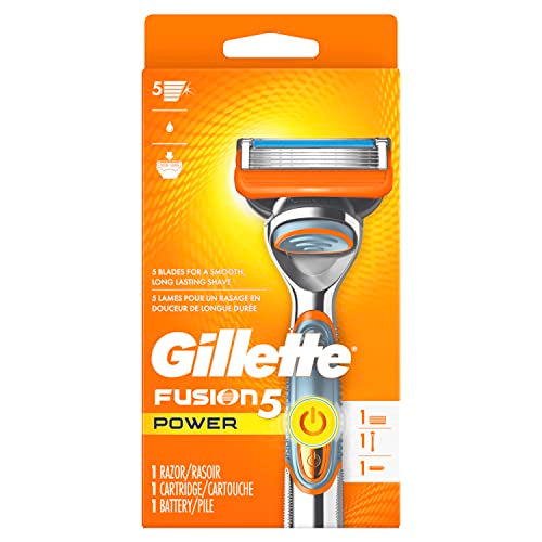 Gillette Fusion5 Power Razor for Men, 1 Gillette Power Razor Handle + 1 Blade Refill