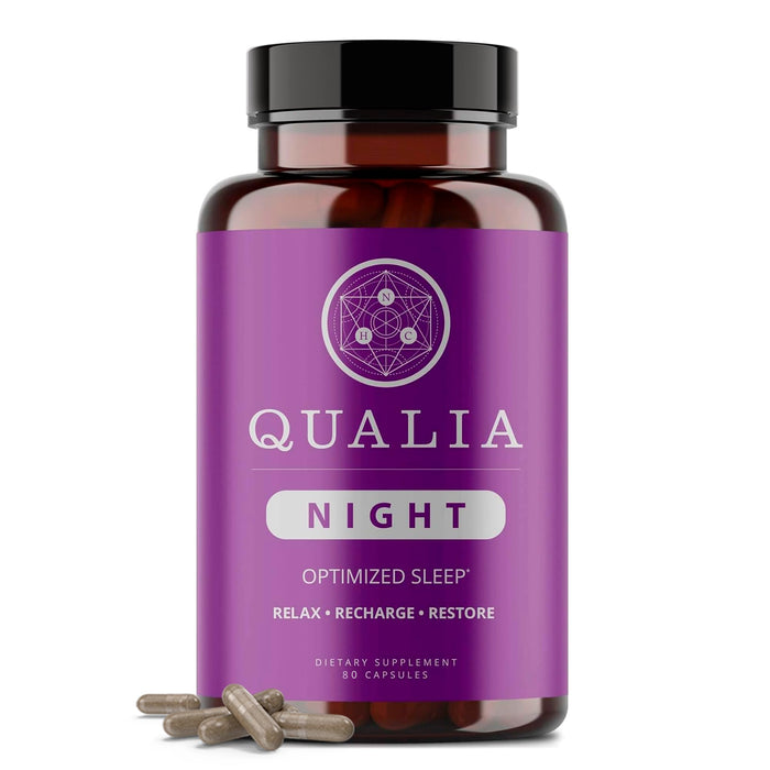 NEUROHACKER COLLECTIVE Qualia Night Sleep Aid | Non-Habit Forming | Science-Backed Supplement for Deep Refreshing Sleep | Melatonin-Free, Vegan, Non-GMO, Gluten-Free 80 Count | (1 Month Supply)