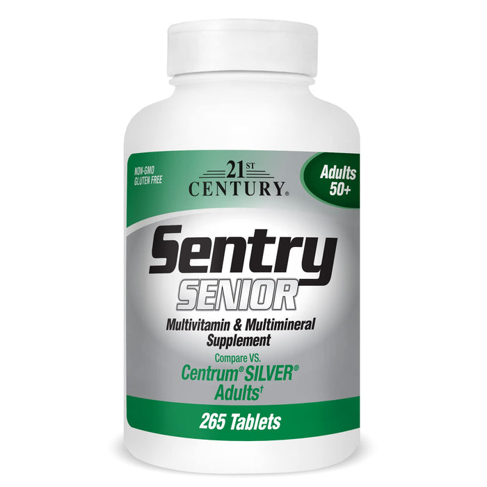 21st Century Sentry Senior Adults 50+ Multivitamin & Multimineral Tablets (265 Count), Essential Minerals and Vitamins for Women & Men, Daily Adult Multivitamin Supplement, Non-GMO, Gluten-Free