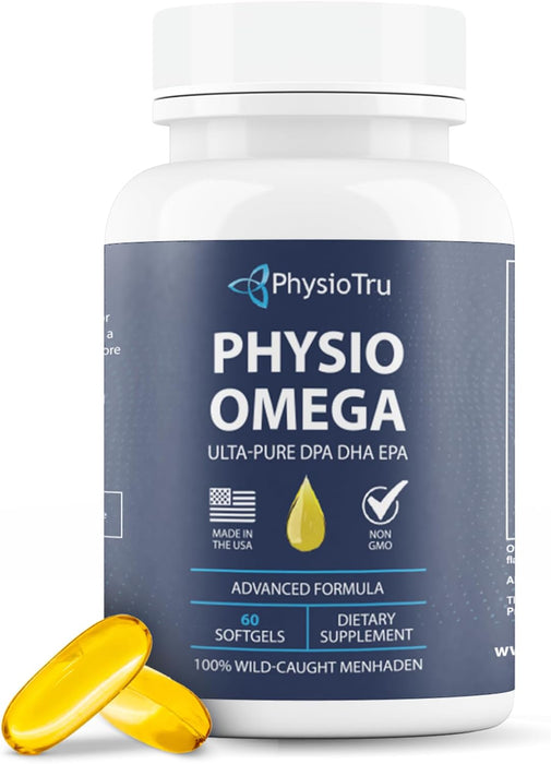 Physio Omega 3 DPA, DHA, EPA Wild Caught Pure Menhaden Fish Oil Supplement, 60 SoftgelsGET 20% OFF STOREWIDE!