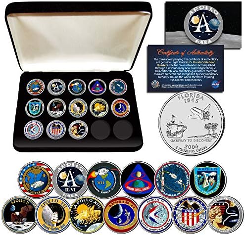 Apollo Space Missions U.S Quarters 13-Coin Complete Set NASA Program with Box