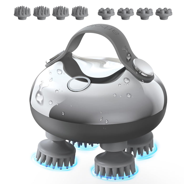 arboleaf Scalp Massager Rechargeable Head Massager Scalp Stress Relax, Waterproof Handheld Hair Scratcher with 8 Removable Massage Claws, Gift