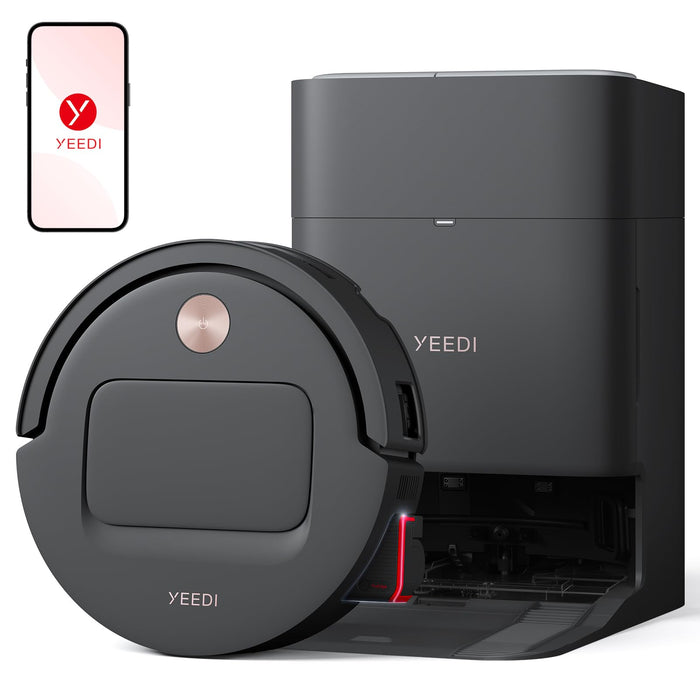 Yeedi M14 Plus Robot Vacuum and Mop, 18,000Pa Suction, OZMO Roller Instant Self-Washing Mopping, 167℉ Smart Dynamic Hot Wash & Auto-Dry, ZeroTangle 3.0 Anti-Hair Brush, All-in-One Omni Station, Black