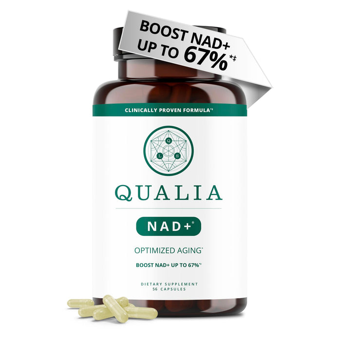 Qualia NAD Supplement — Clinically Proven to Boost NAD+ up to 67%. Optimized Aging, Energy, Focus. Elite NAD+ Booster Ingredients Nicotinamide Riboside (NIAGEN), Niacin, Niacinamide (1 Month Supply)