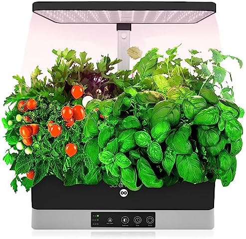 SereneLife Hydroponic Herb Garden 11 Pods,Indoor Herb Garden Kit,Seed Pod,Indoor Garden,Full-Spectrum Grow Light,Adjustable Height,Hydroponic Indoor Garden,Smart Indoor Plant System,Black