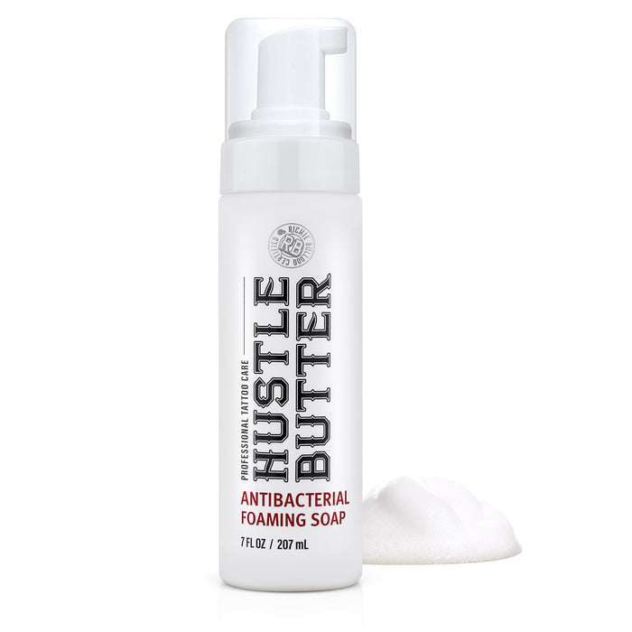 Hustle Bubbles Tattoo Aftercare Tattoo Soap Antibacterial Soap To Clean New Tattoos & Piercings Essential Tattoo Supplies 7oz