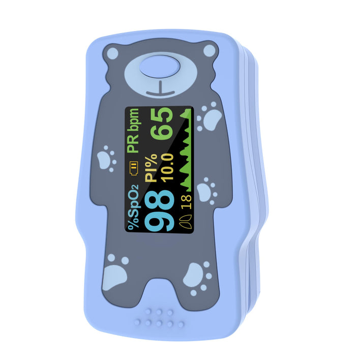 VOLUETH New Version Kids Pulse Oximeter Fingertrip, Blood Oxygen Saturation for Children, Portable Oxygen Meter with OLED Screen Included 2AAA Batteries