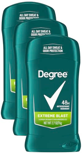 Degree Men Original Protection Antiperspirant Deodorant 48-Hour Sweat and Odor Protection Extreme Blast Antiperspirant For Men 2.7 oz (Pack of 3)
