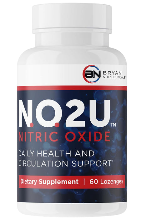 NO2U Bryan NITRICEUTICALS - Natural Nitric Oxide Supplements for Men & Women - Promotes Blood Circulation, Oxygen & Nutrient Delivery, Daily Wellness Support - No Gluten or Dairy - 60 Vegan Lozenges