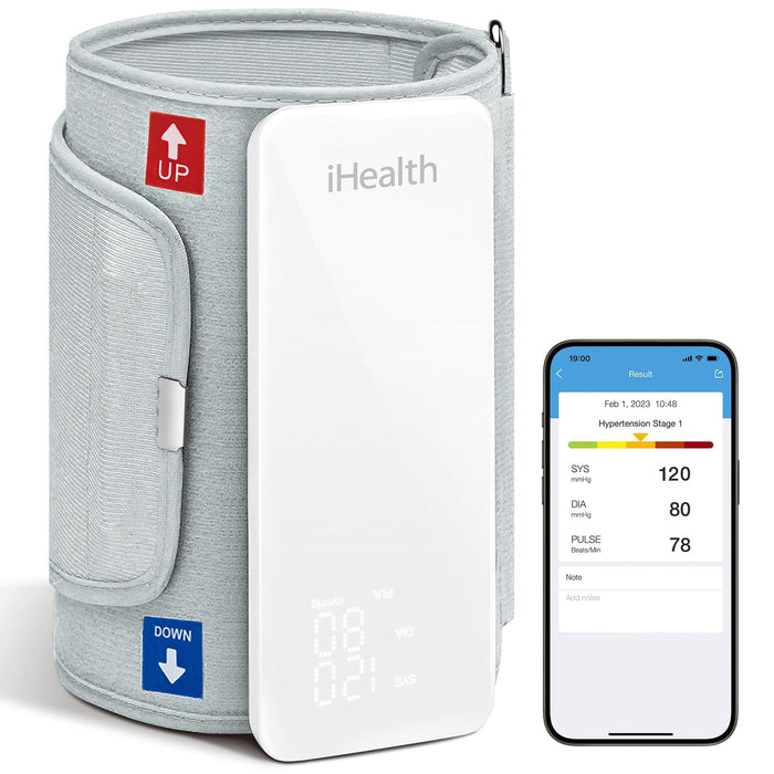 iHealth Neo Wireless Blood Pressure Monitor, Upper Arm Cuff, Bluetooth Blood Pressure Machine, Ultra-Thin & Portable, App-Enabled for iOS & Android