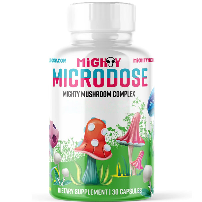 Mighty Microdose Mushroom Nootropic Blend – Lion's Mane, Turkey Tail, Reishi, Maitake Extracts with High Beta Glucan, Cognitive Supplement for Men & Women - 30 Capsules