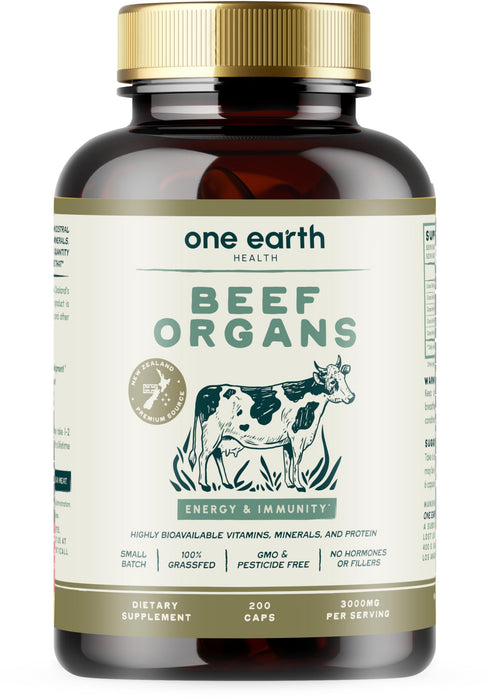 One Earth Health New Zealand 100% Grass Fed Beef Organs 200 Count